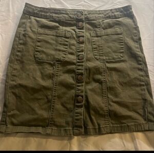 American Bazi Army Green Pencil Skirt